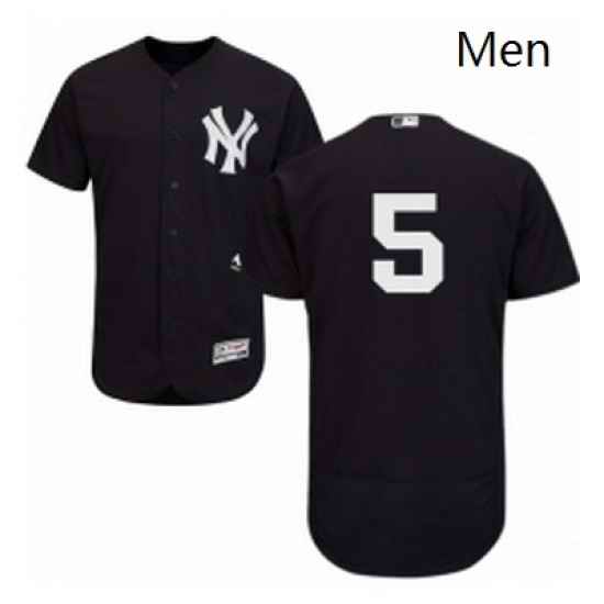 Mens Majestic New York Yankees 5 Joe DiMaggio Navy Blue Alternate Flex Base Authentic Collection MLB Jersey